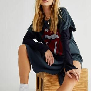 Daydreamer x Free People Rolling Stones 1989 Maxi Tee Dress M